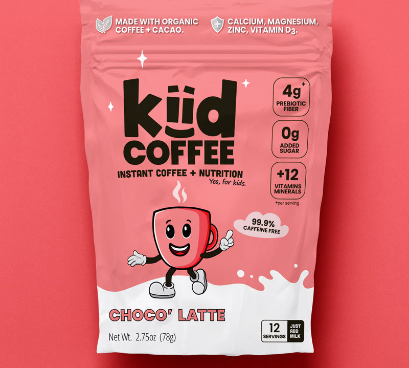 Front of Kiid Coffee packaging Chocolate flavor or Choco'Latte for kids