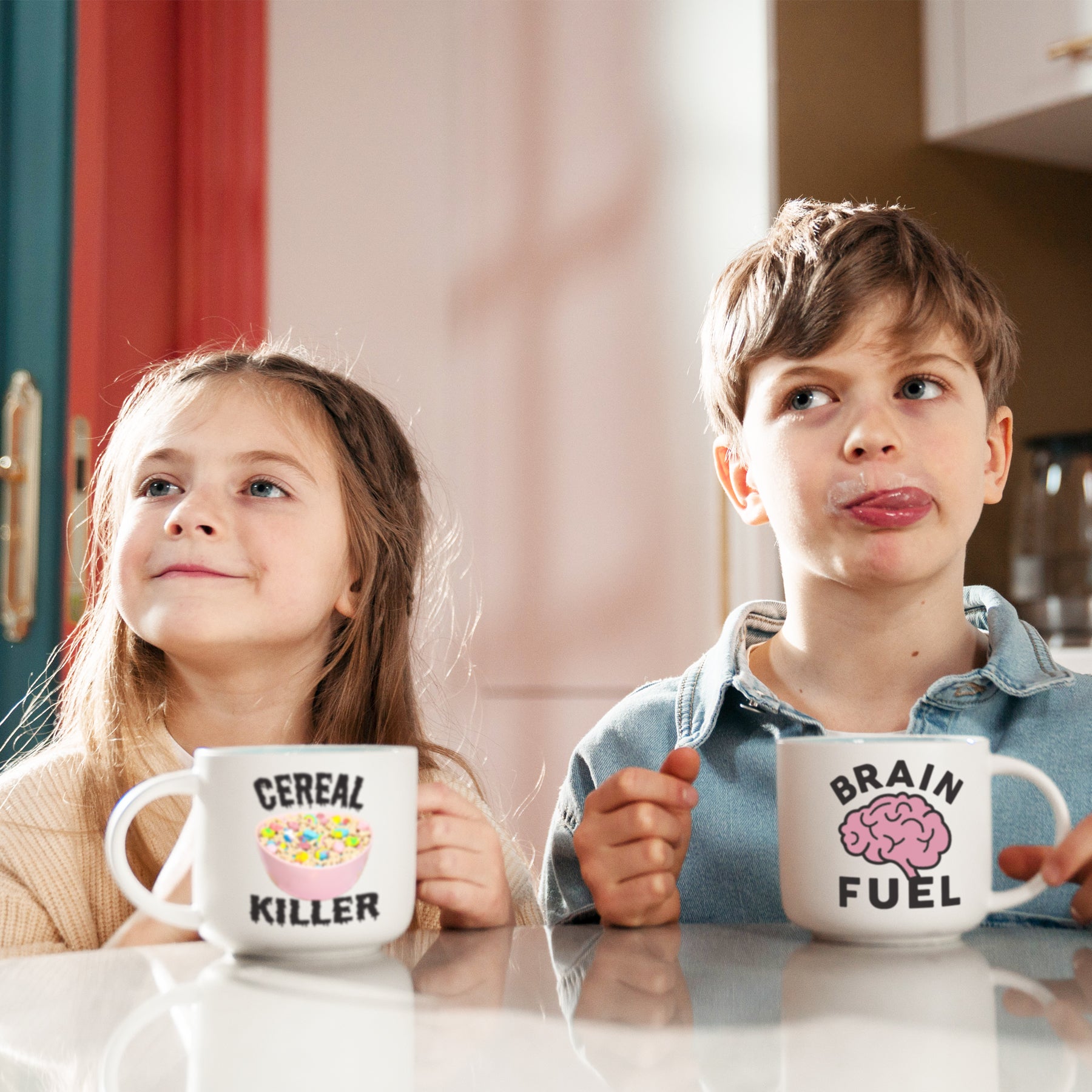 Two kids enjoying Kiid Coffee
